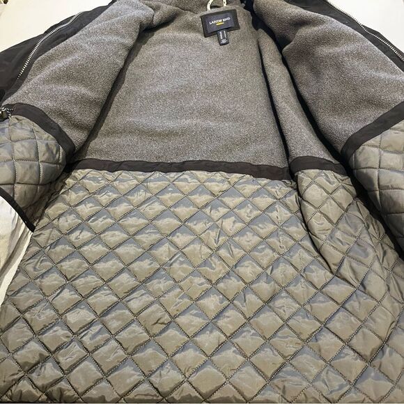 Lands' End Men's Squall Snow Jacket Black w/reflective trim Full Zip Size Medium - Picture 8 of 14